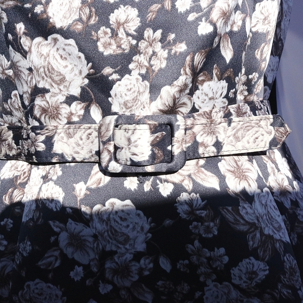 Gorgeous GAL MEETS GLAM Size 8 Elle Duchess Satin Cocktail Dress Floral Prints - Picture 5 of 11